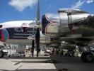 Engine nacelles on DC-7 airliner