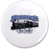 Button with Pacific steam engine logo